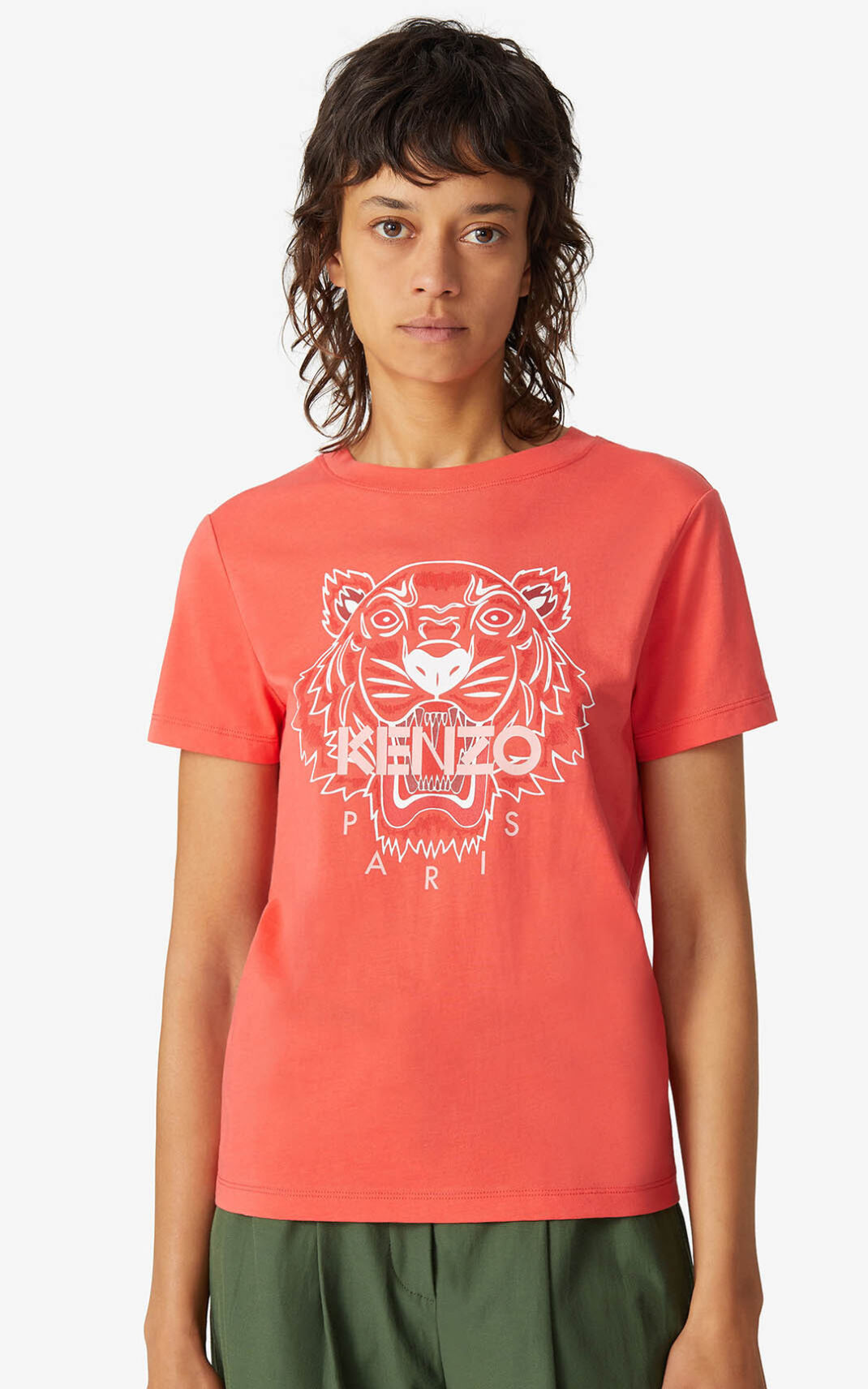 Kenzo Tiger T Shirt Red For Womens 3925ELGCI